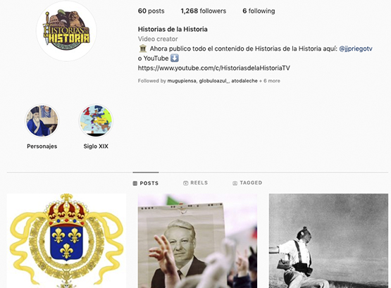 Instagram Historias de la Historia