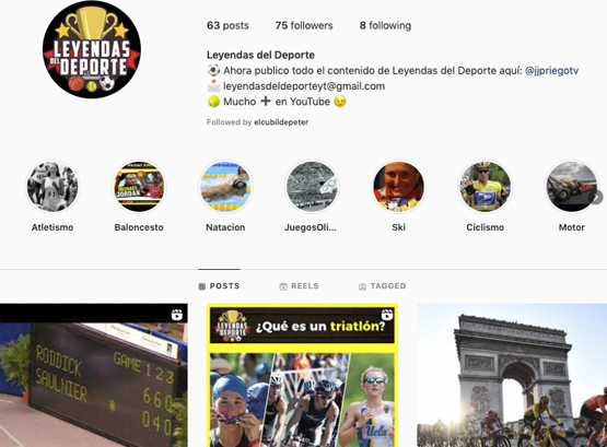 Instagram Leyendas del Deporte